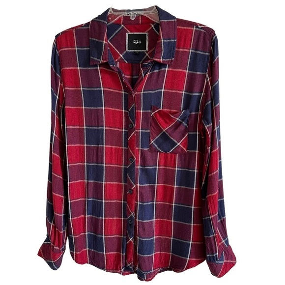 Rails Plaid Flannel Shirt Button Down Red Blue White Sz S - Picture 1 of 14
